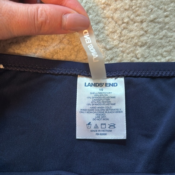 Lands End Navy & White two Piece Swim Suit - size 12/10 - Picture 4 of 10